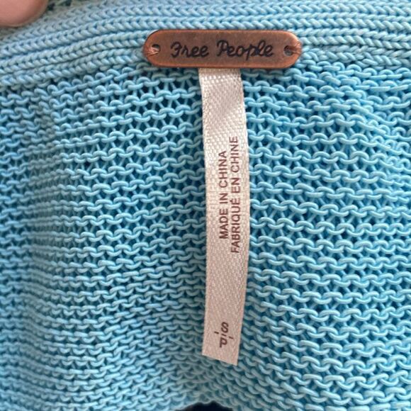 Free People Oh Hello Blue Clear Day Lightweight Belted Knit Cardigan Size Sm NEW - Picture 6 of 8